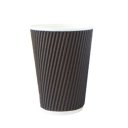 Ποτήρι χάρτινο, ripple, διπλότοιχο, μαύρο, 12oz (25τμχ)