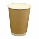 Ποτήρι χάρτινο, kraft, διπλότοιχο, 400ml (25τμχ)