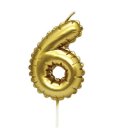 Κερί αριθμός 6, "μπαλόνι" χρυσό