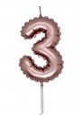 Κερί αριθμός 3, "μπαλόνι" ροζ