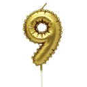 Κερί αριθμός 9, "μπαλόνι" χρυσό